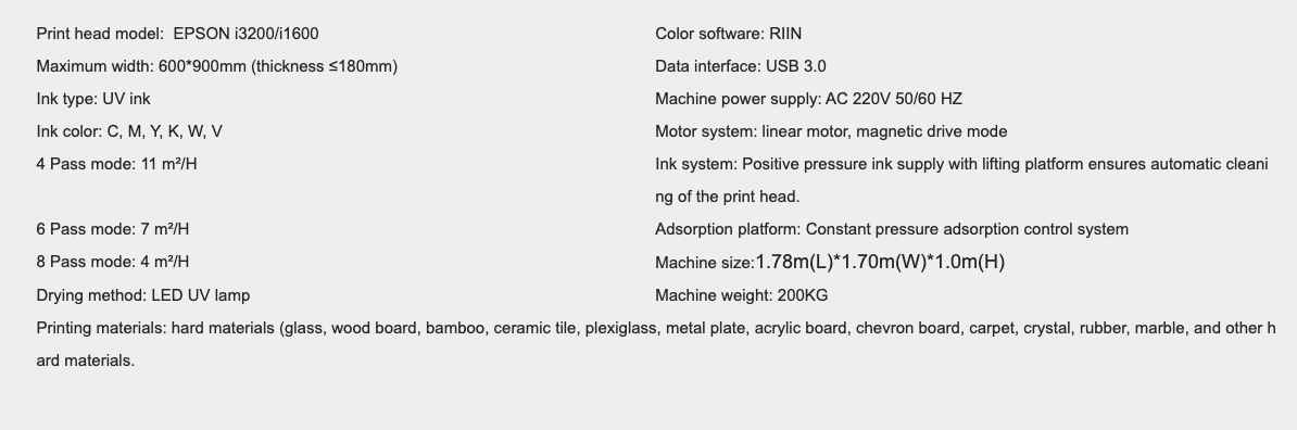 מפרט טכני באנגלית למדפסת osn 6090